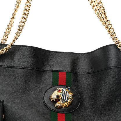 Gucci Calfskin Large Rajah Chain Tote Black 9 of 11