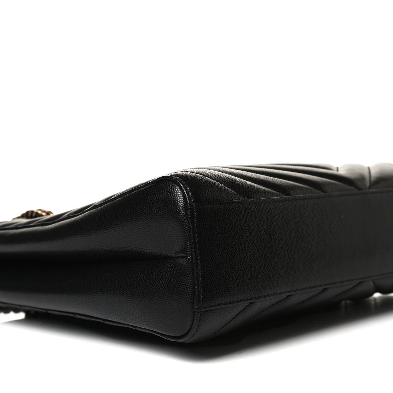 Saint Laurent Grain De Poudre Matelasse Chevron Medium Tribeca Shopping Bag Black 8 of 11