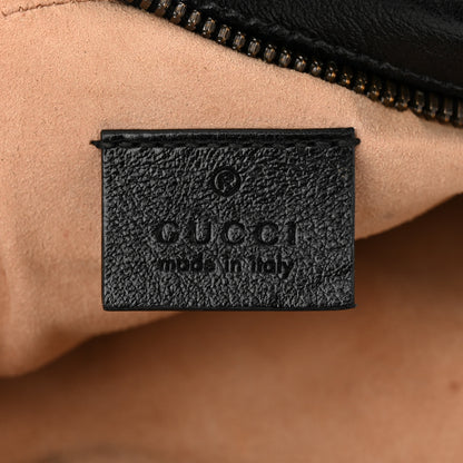Gucci Azalea Calfskin Matelasse Heart Mini GG Marmont Round Shoulder Bag Black 6 of 11