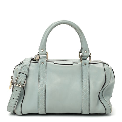 Gucci Calfskin Microguccissima Trim Small Boston Light Blue 1 of 14