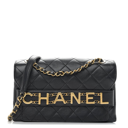 Chanel Calfskin Quilted Enchained Flap Black 1 of 9
