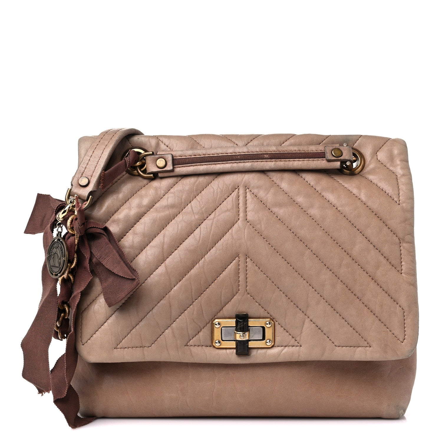 Lanvin Lambskin Quilted Medium Happy Shoulder Bag Mastic 1 of 17