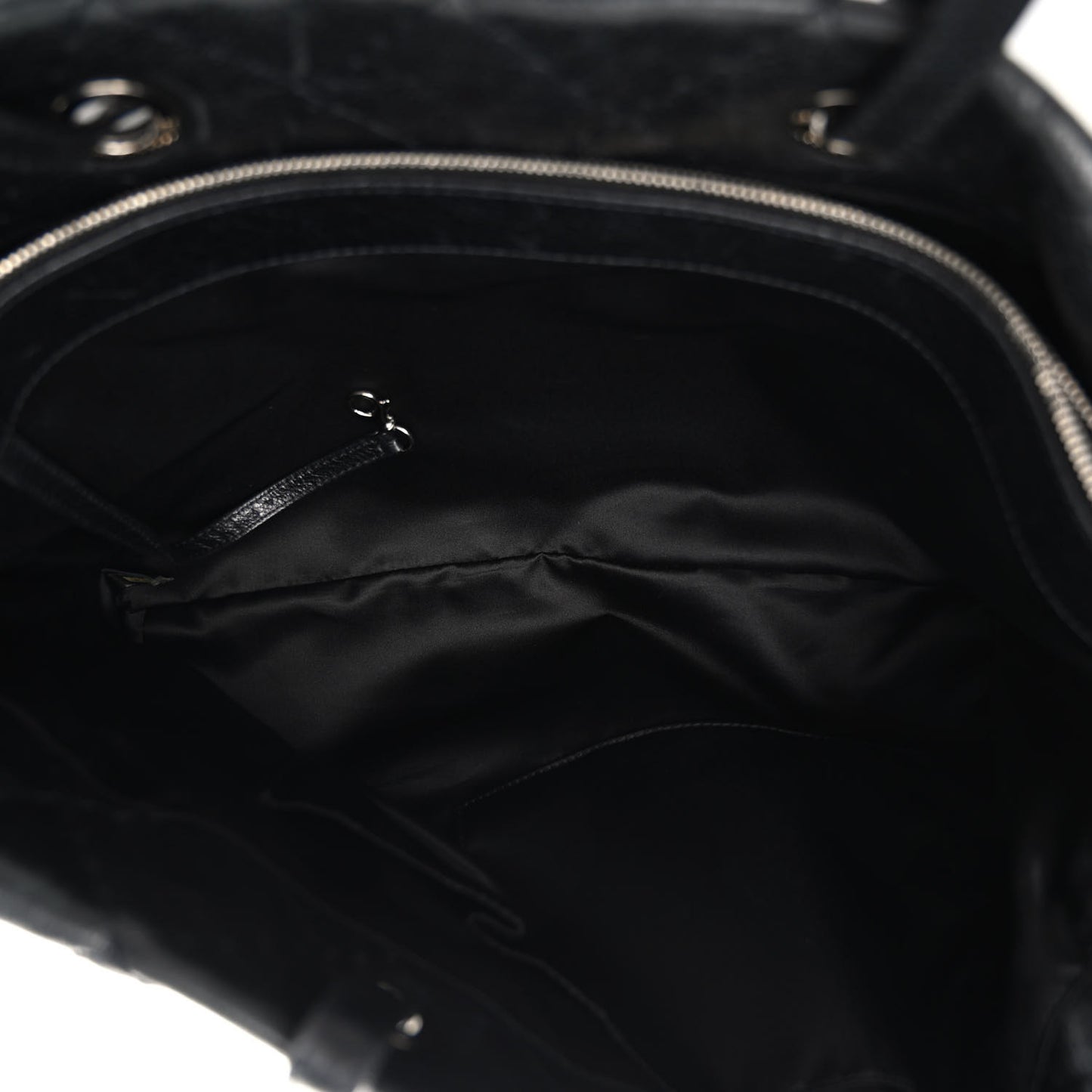 Glazed Calfskin Large On The Road Tote Black