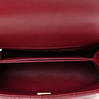 Chanel Caviar Lizard Embossed Quilted Mini Coco Handle Flap Burgundy 6 of 10