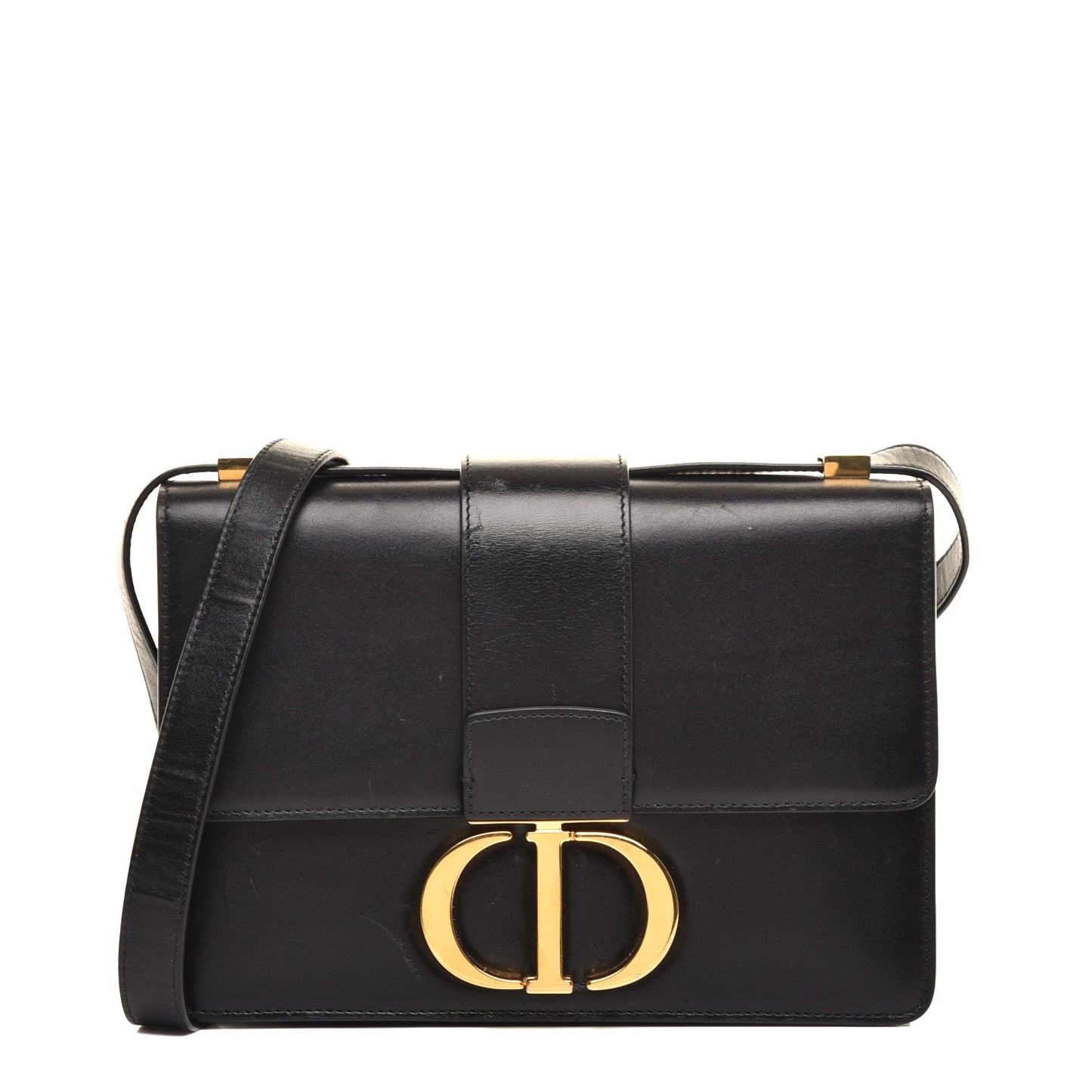 Smooth Calfskin 30 Montaigne Flap Bag Black