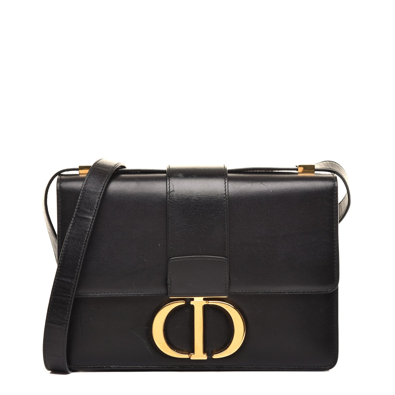 Christian Dior Smooth Calfskin 30 Montaigne Flap Bag Black 1 of 9
