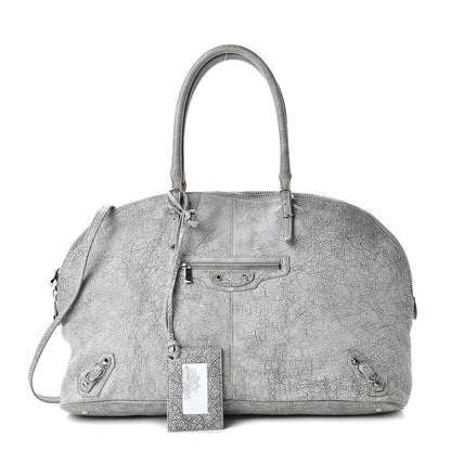 Balenciaga Agneau Classic Silver Hardware Papier Large Bowling Bag Grey 1 of 20