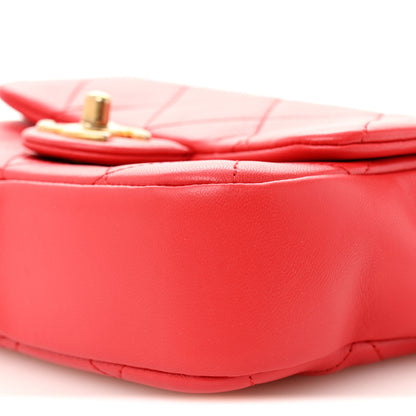 Chanel Lambskin Quilted Small Circular Handle Bag Brilliant Rouge 10 of 10