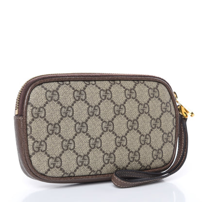 Gucci GG Supreme Monogram Ophidia Phone Case Wristlet Brown 3 of 11