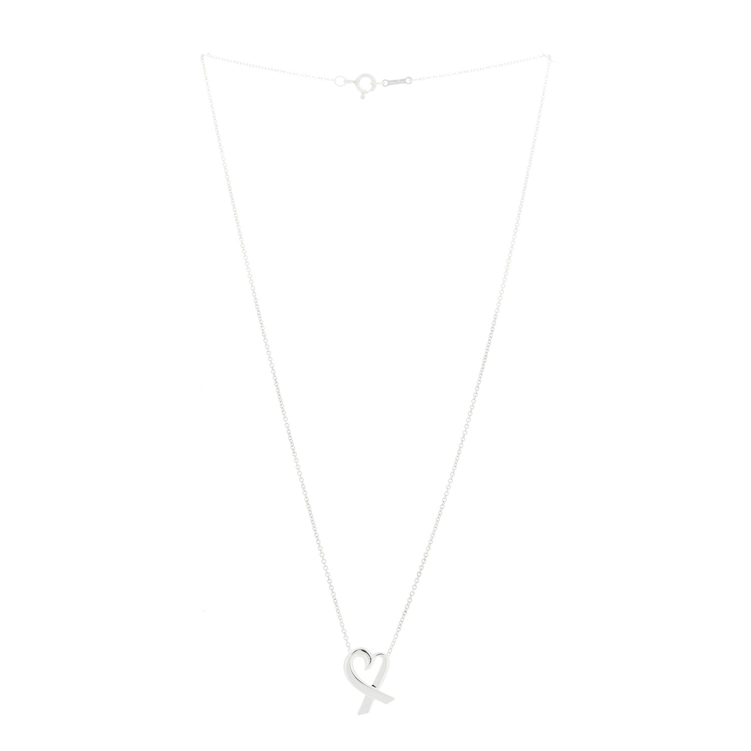 Tiffany Sterling Silver Small Paloma Picasso Loving Heart Pendant Necklace 3 of 5