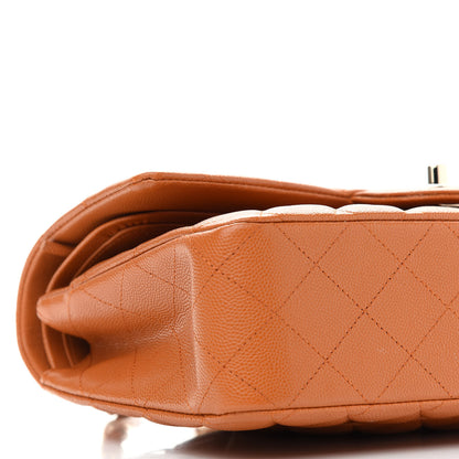 Chanel Caviar Quilted Medium Double Flap Light Brown 8 of 9