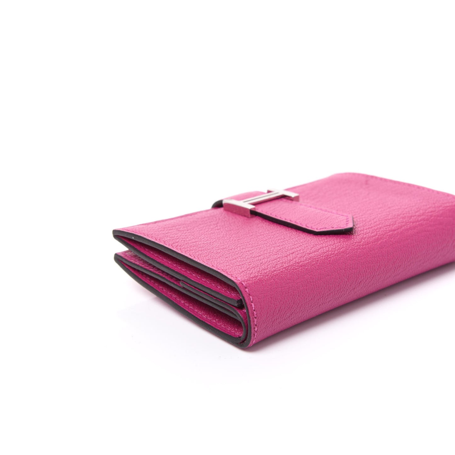 Chevre Mysore Mini Bearn Wallet Rose Pourpre