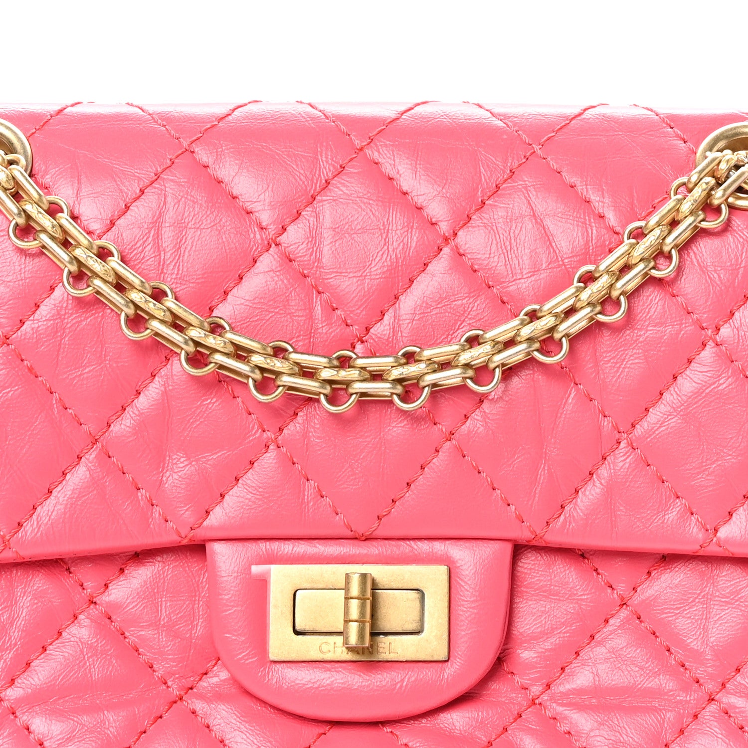 Chanel Aged Calfskin Quilted 2.55 Reissue Mini Flap Pink 8 of 10