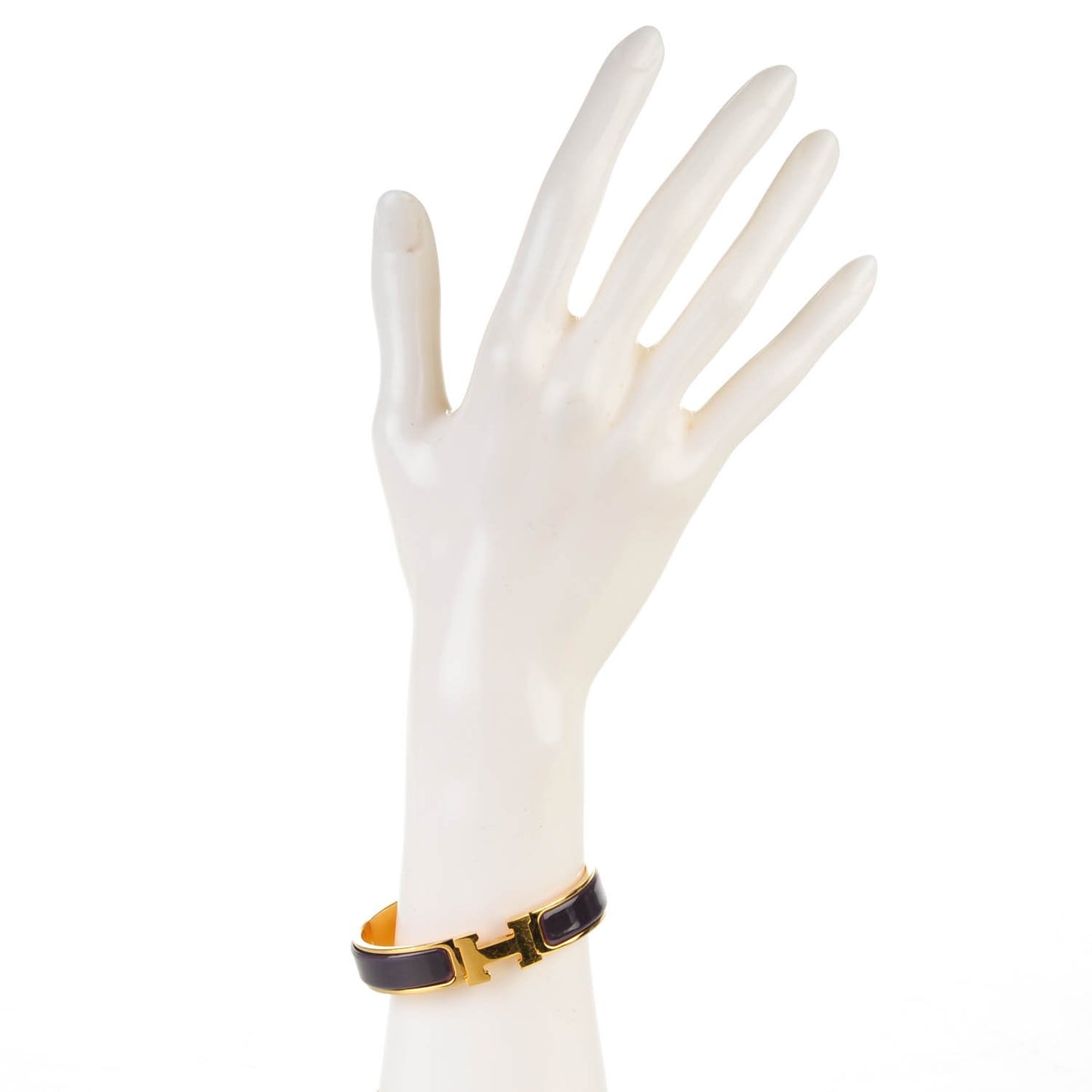 Enamel Narrow Clic Clac H Bracelet PM Prune