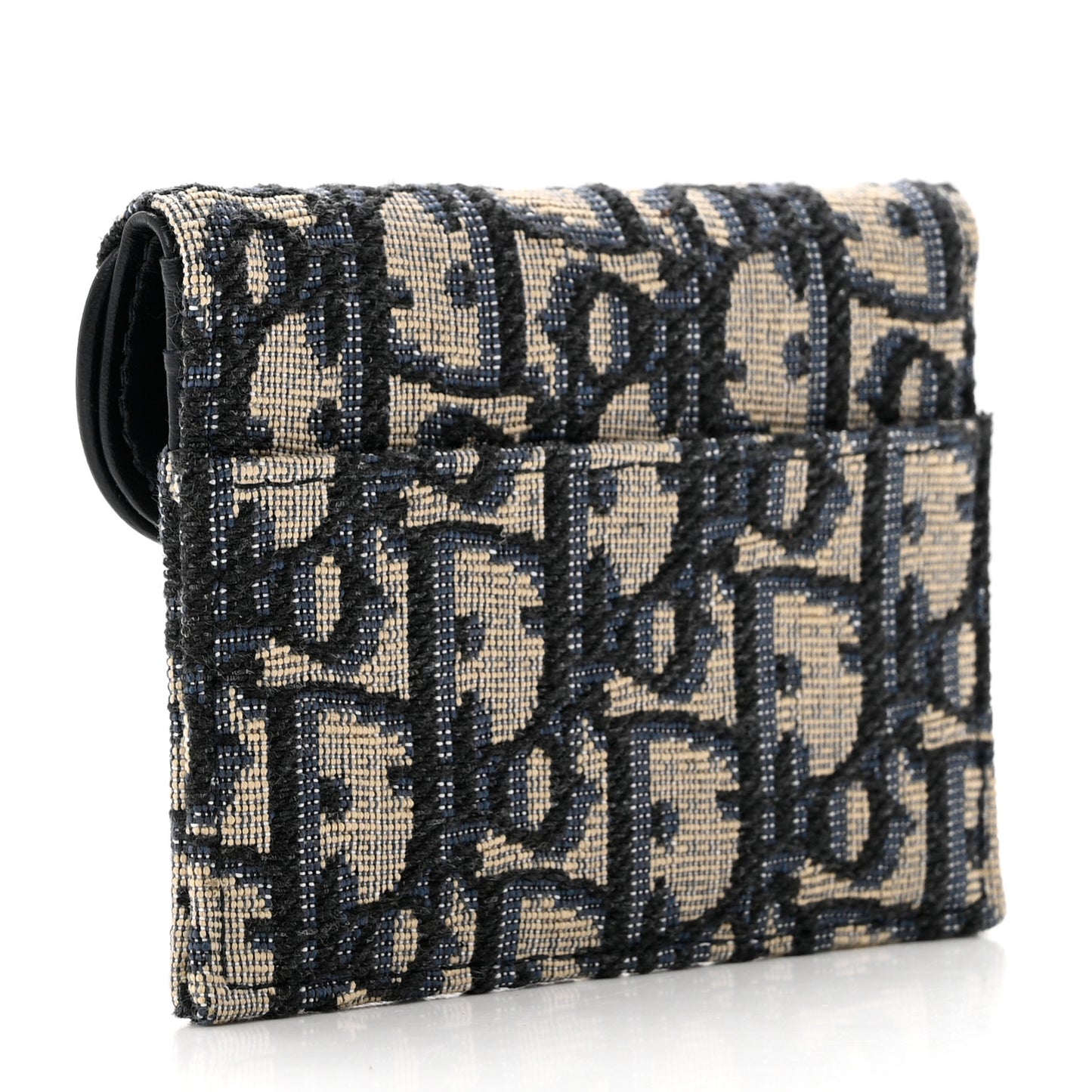 Oblique Saddle Card Holder Blue