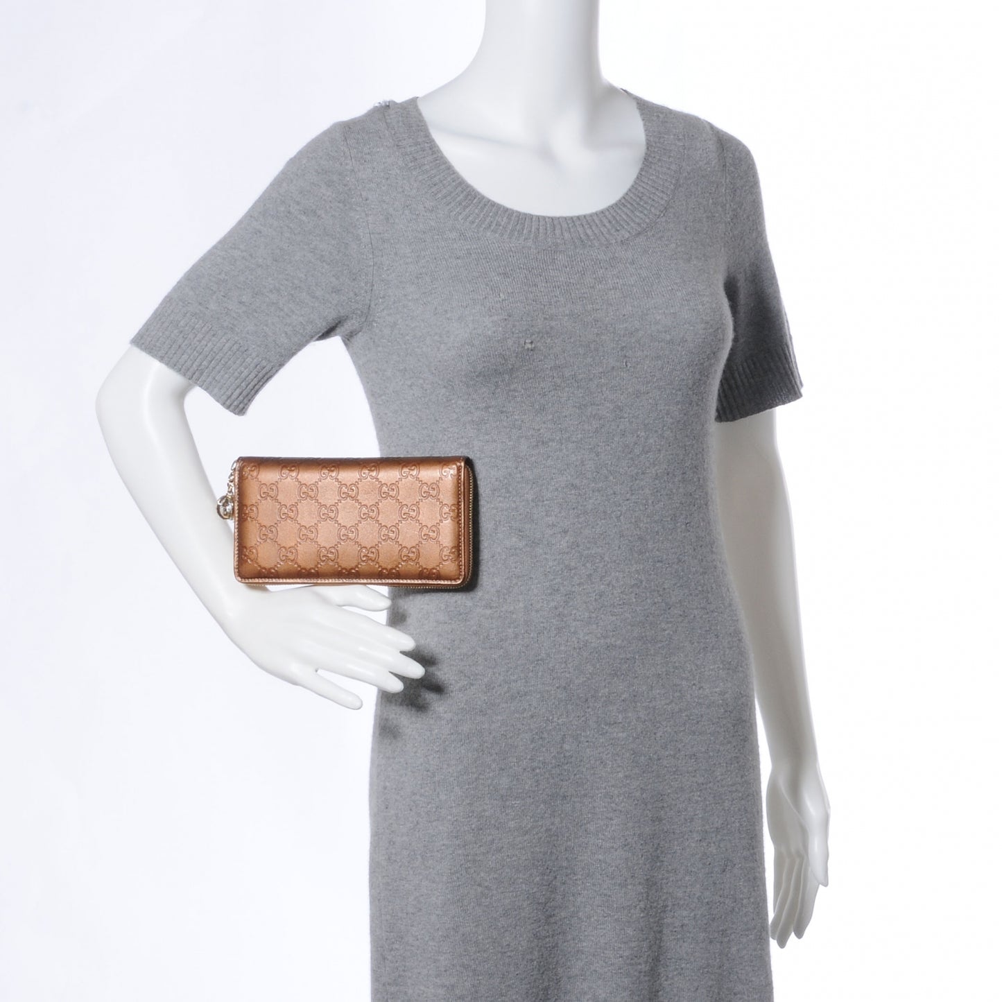 Guccissima Zip Around Wallet Metallic Bronze