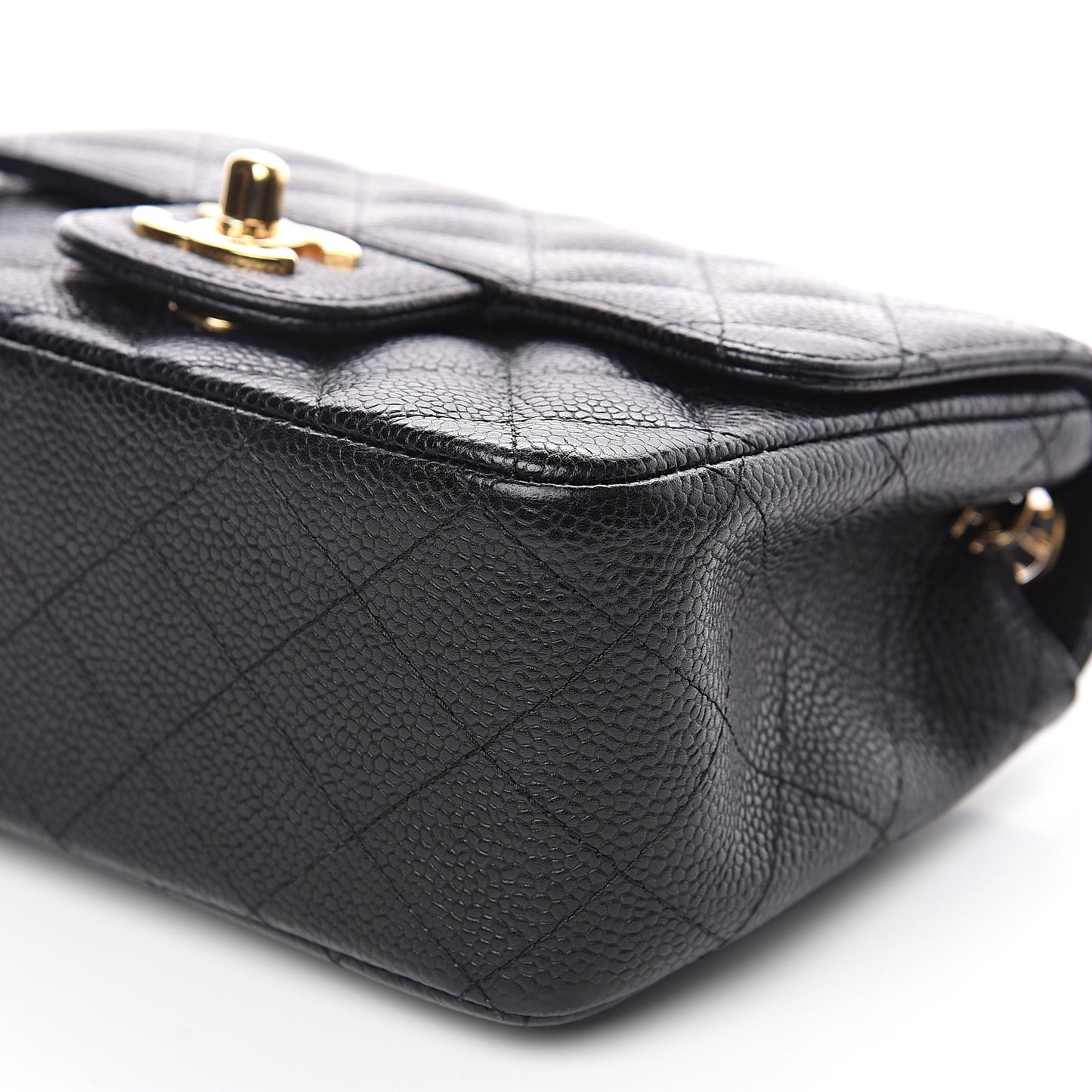 Caviar Quilted Mini Square Flap Black