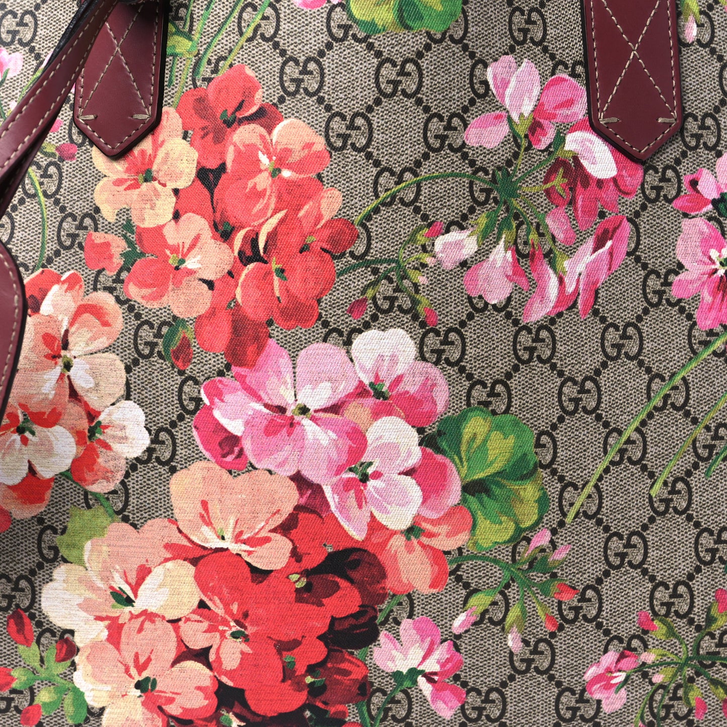 GG Supreme Monogram Blooms Large Reversible Tote Beige Multicolor Dry Rose