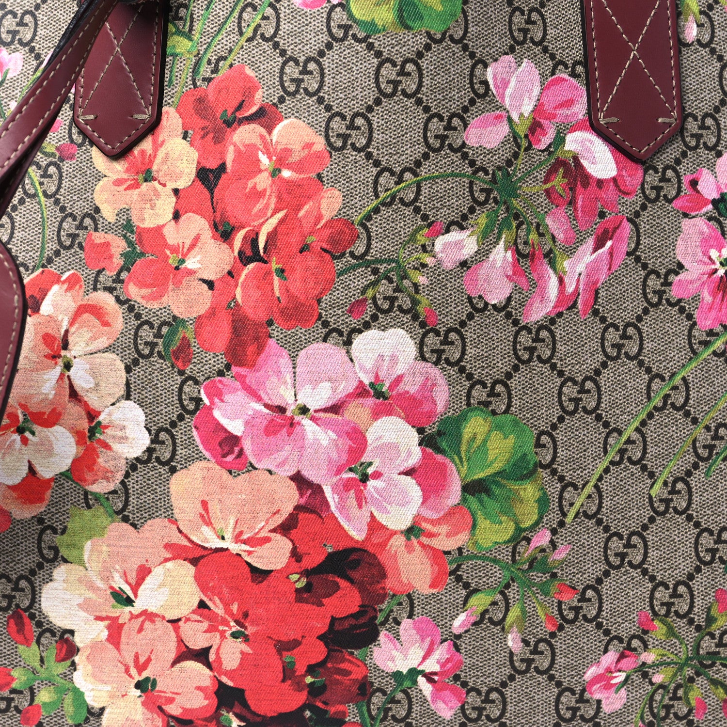 Gucci GG Supreme Monogram Blooms Large Reversible Tote Beige Multicolor Dry Rose 8 of 11