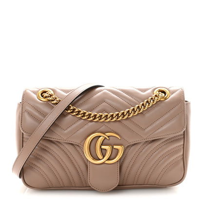 Gucci Calfskin Matelasse Small GG Marmont Shoulder Bag Porcelain Rose 1 of 10