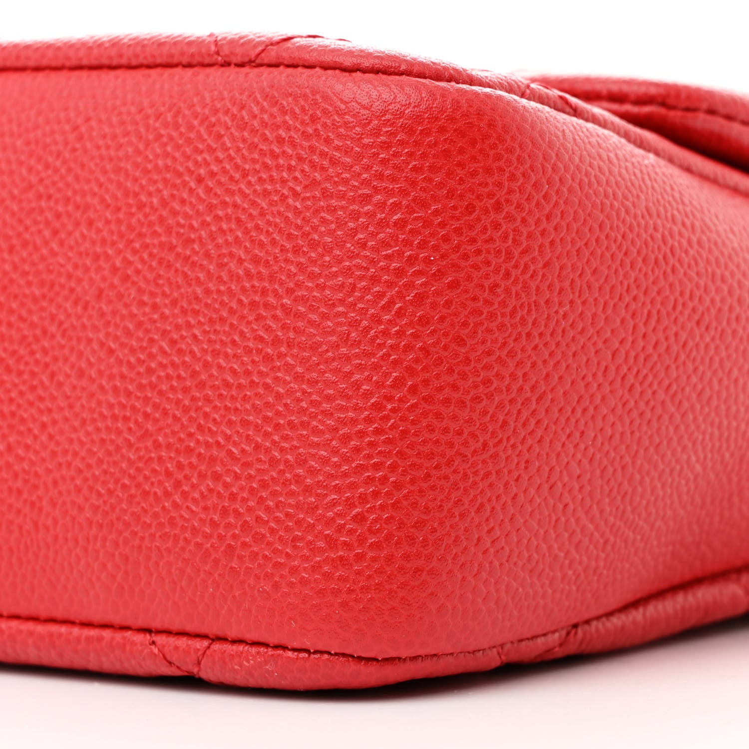 Chanel Shiny Caviar Quilted Large Chain Melody Flap Red 10 of 11