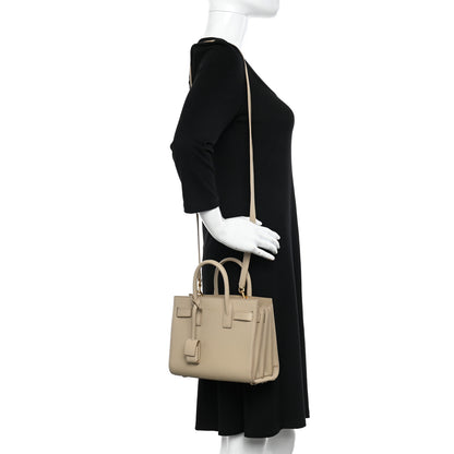 Saint Laurent Grained Calfskin Nano Sac De Jour Sea Salt 2 of 11
