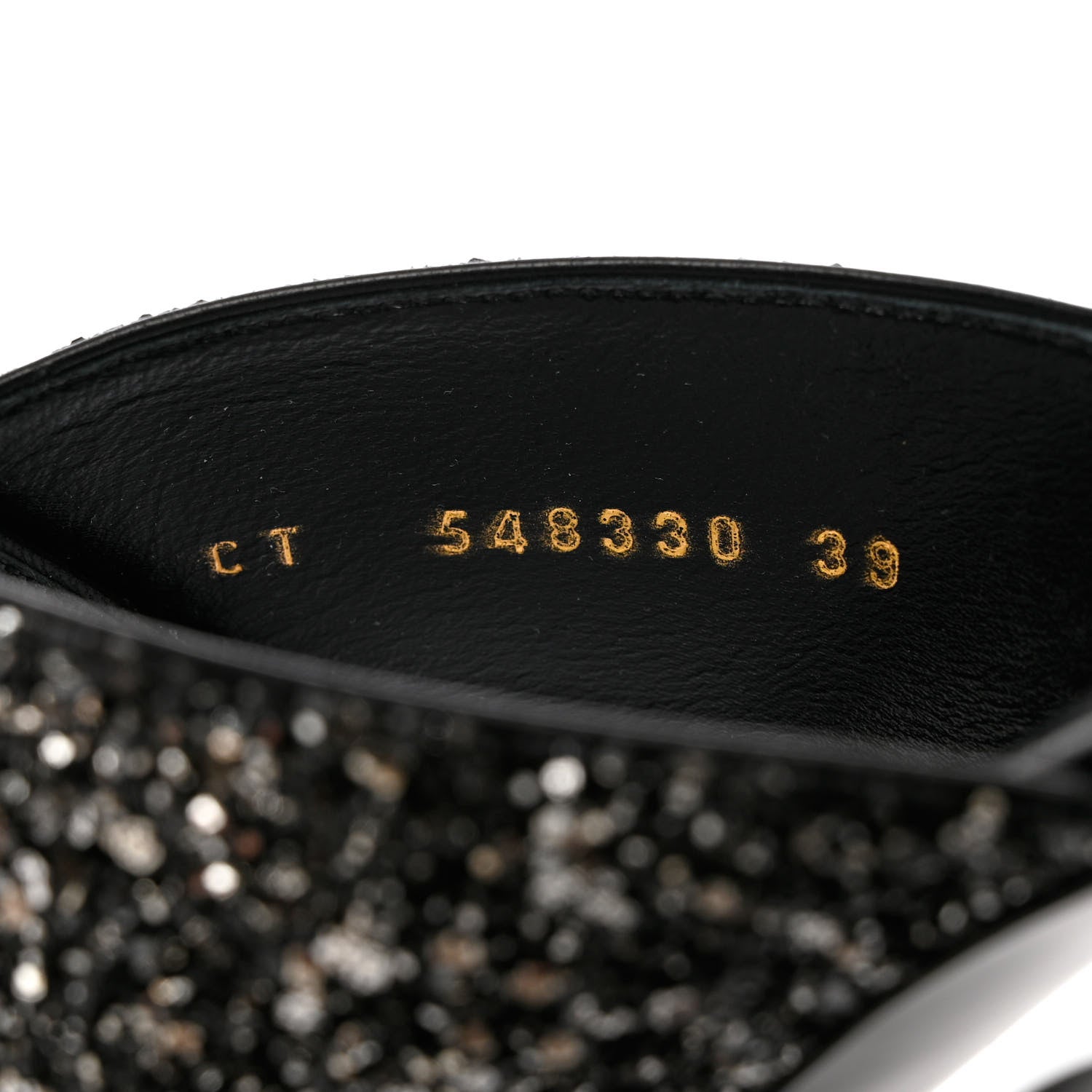 Saint Laurent Glitter LouLou 70 Mule Sandals 39 Black Gold 6 of 9