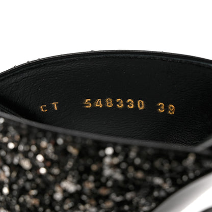 Saint Laurent Glitter LouLou 70 Mule Sandals 39 Black Gold 6 of 9
