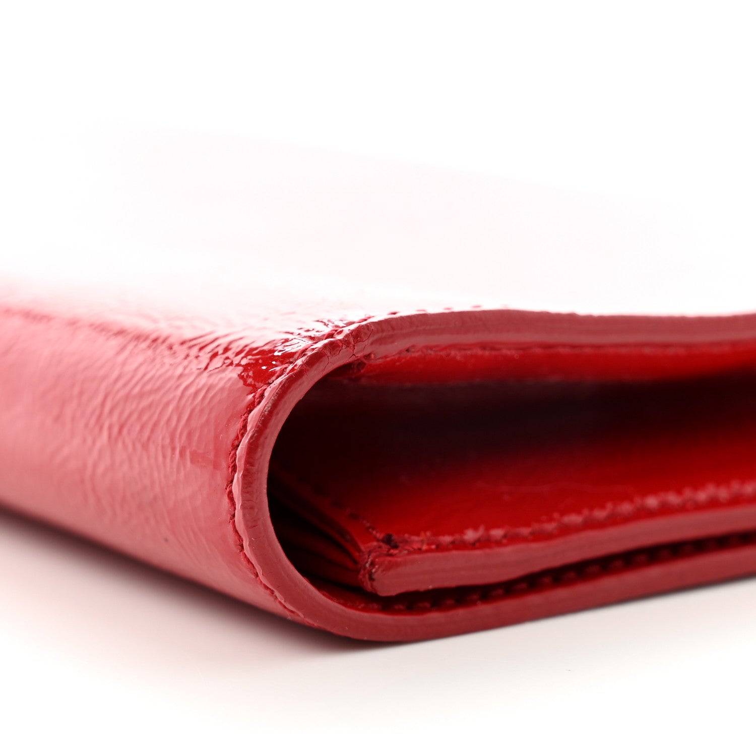 Saint Laurent Textured Patent Monogram Large Belle De Jour Clutch Red 7 of 7