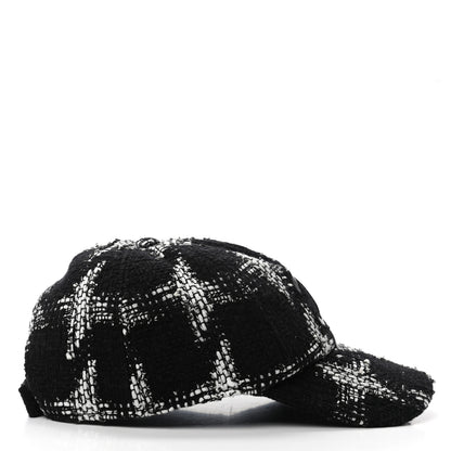 Chanel Tweed Cap Hat M Black White 6 of 8