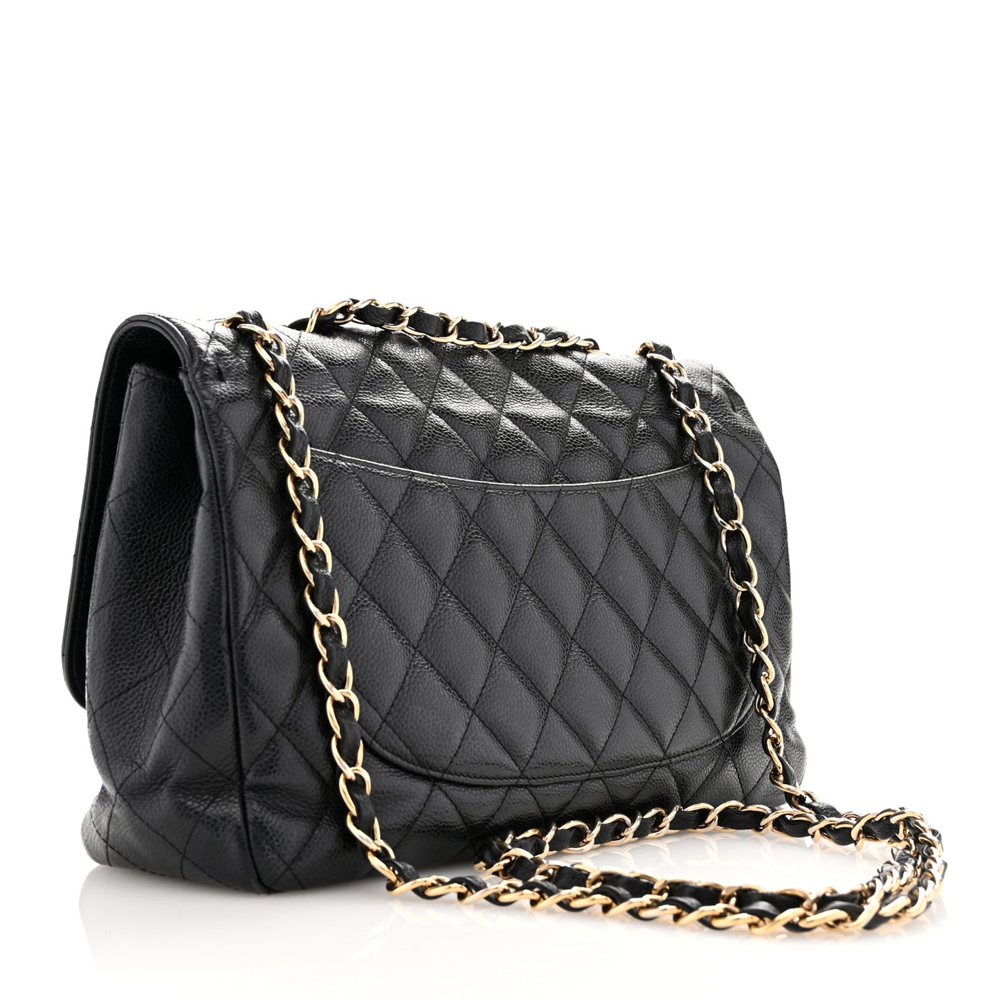 Caviar Quilted Jumbo Single Flap Black