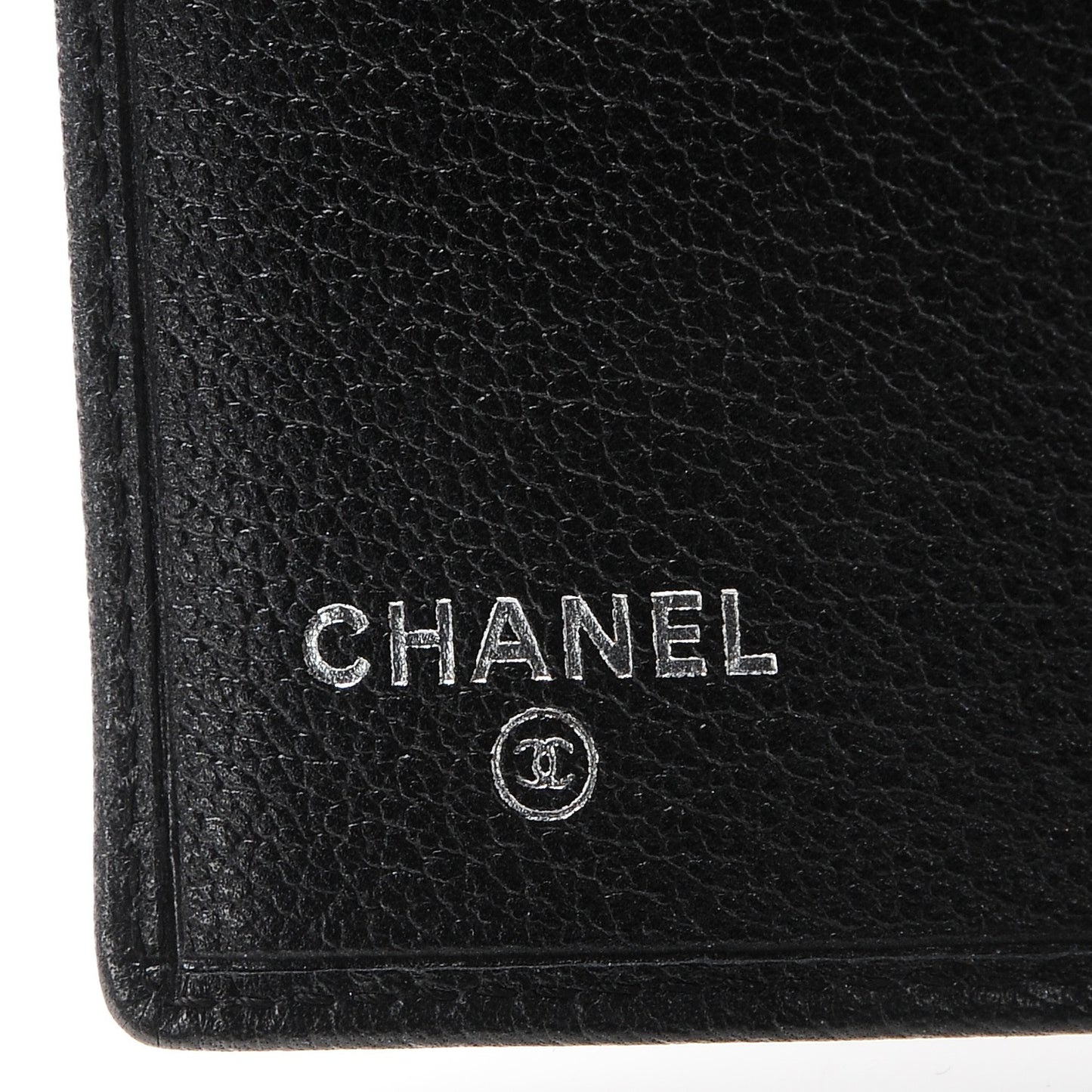Goatskin Camellia Card Holder Wallet Black