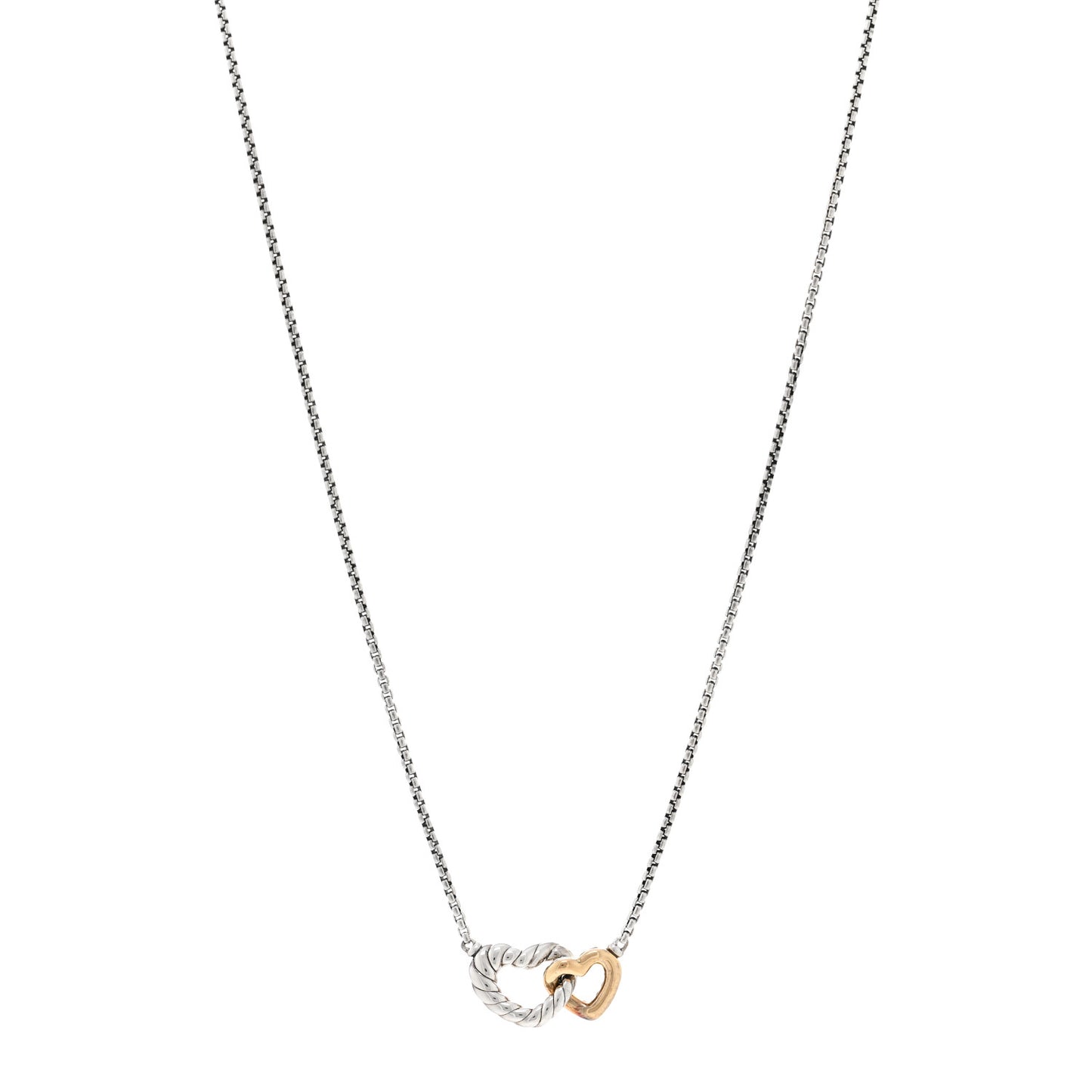 Sterling Silver 18K Yellow Gold Belmont Heart Pendant Necklace