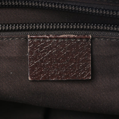 Gucci Monogram Web Medium Half Moon Hobo Dark Brown 5 of 14