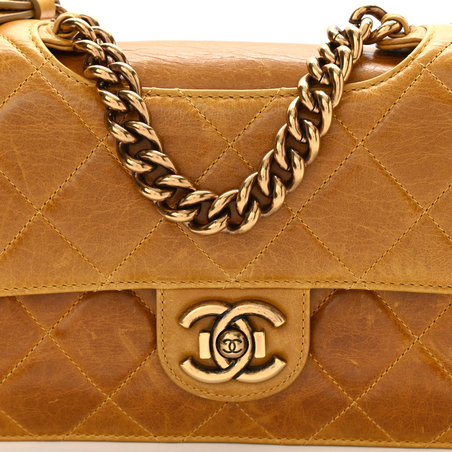 Chanel Glazed Calfskin Quilted Medium Perfect Edge Flap Yellow 8 of 11