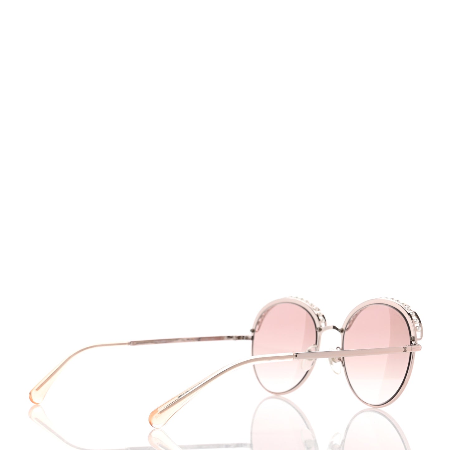 Pearl Round Sunglasses 4247-H Pink Gold