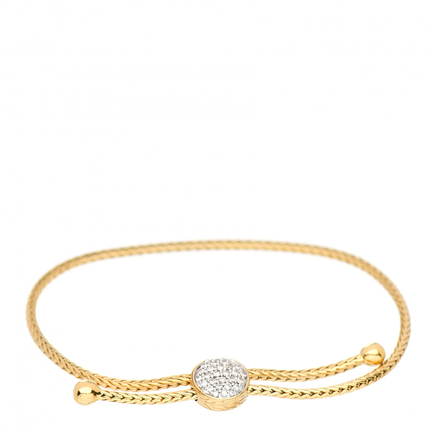 John Hardy 18K Yellow Gold Diamond Classic Chain Pull Through Bracelet 1 of 4