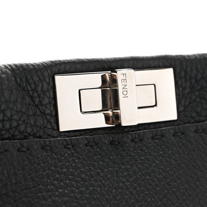 Fendi Cuoio Romano Selleria Bi-Color Large Peekaboo Iconic Satchel Black Mou 10 of 12