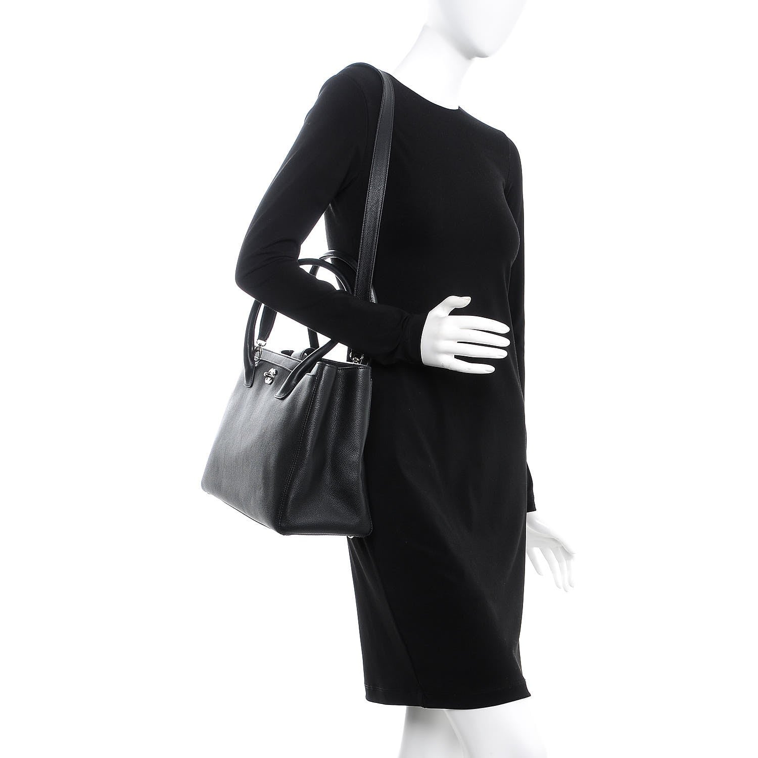 Chanel Calfskin Cerf Executive Shopper Tote Black 2 of 8