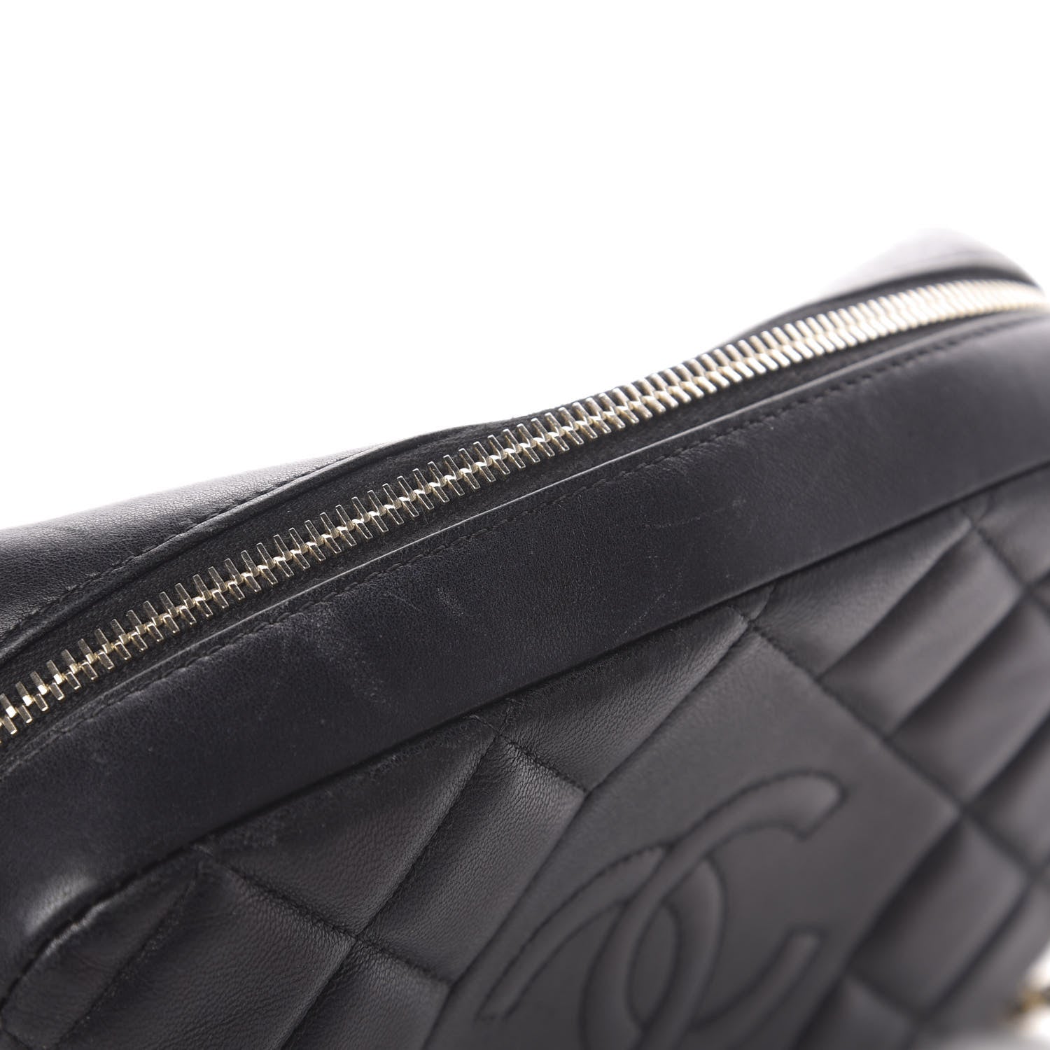 Chanel Lambskin Quilted Small Diamond CC Camera Case Black 9 of 12