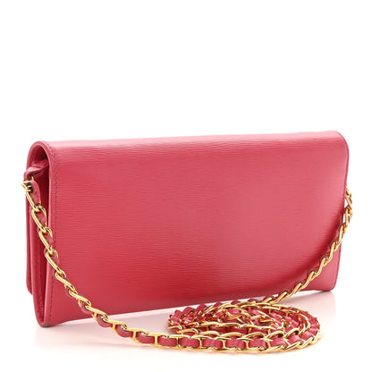 Prada Vitello Move Metal Oro Chain Wallet Peonia 3 of 10