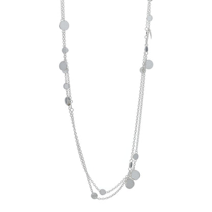 Hermes Sterling Silver 18K Rose Gold Confettis Long Necklace 1 of 6