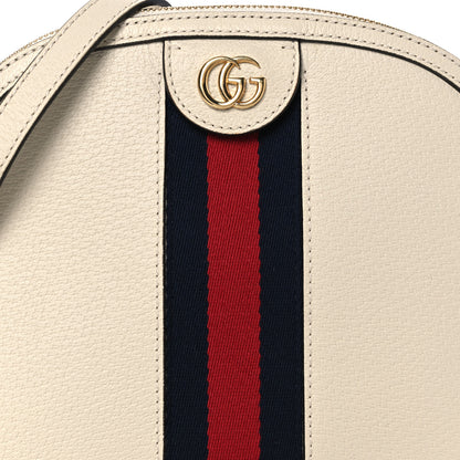 Gucci Textured Dollar Calfskin Web Small Ophidia Dome Shoulder Bag Mystic White 8 of 11
