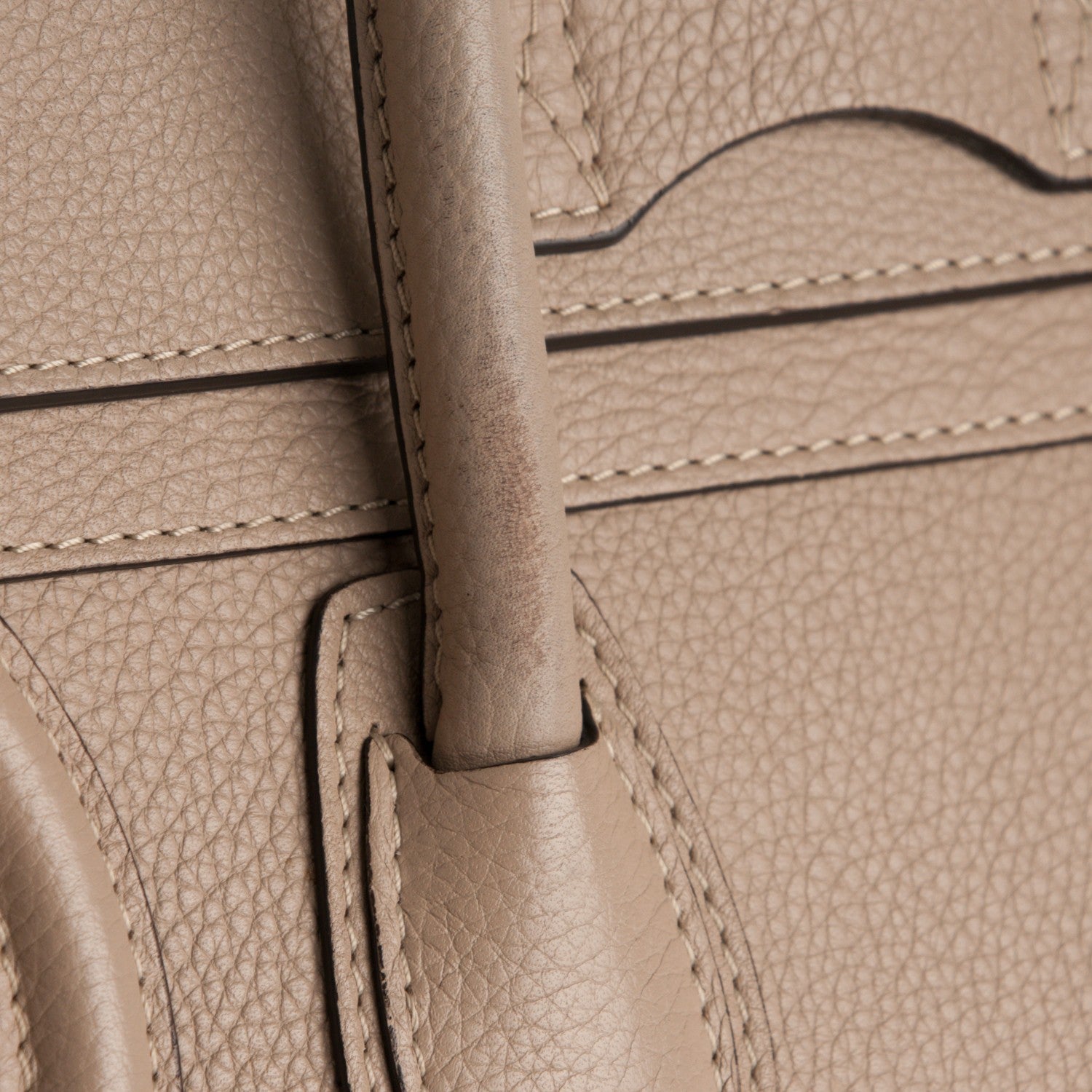 Celine Drummed Calfskin Micro Luggage Dune 9 of 10