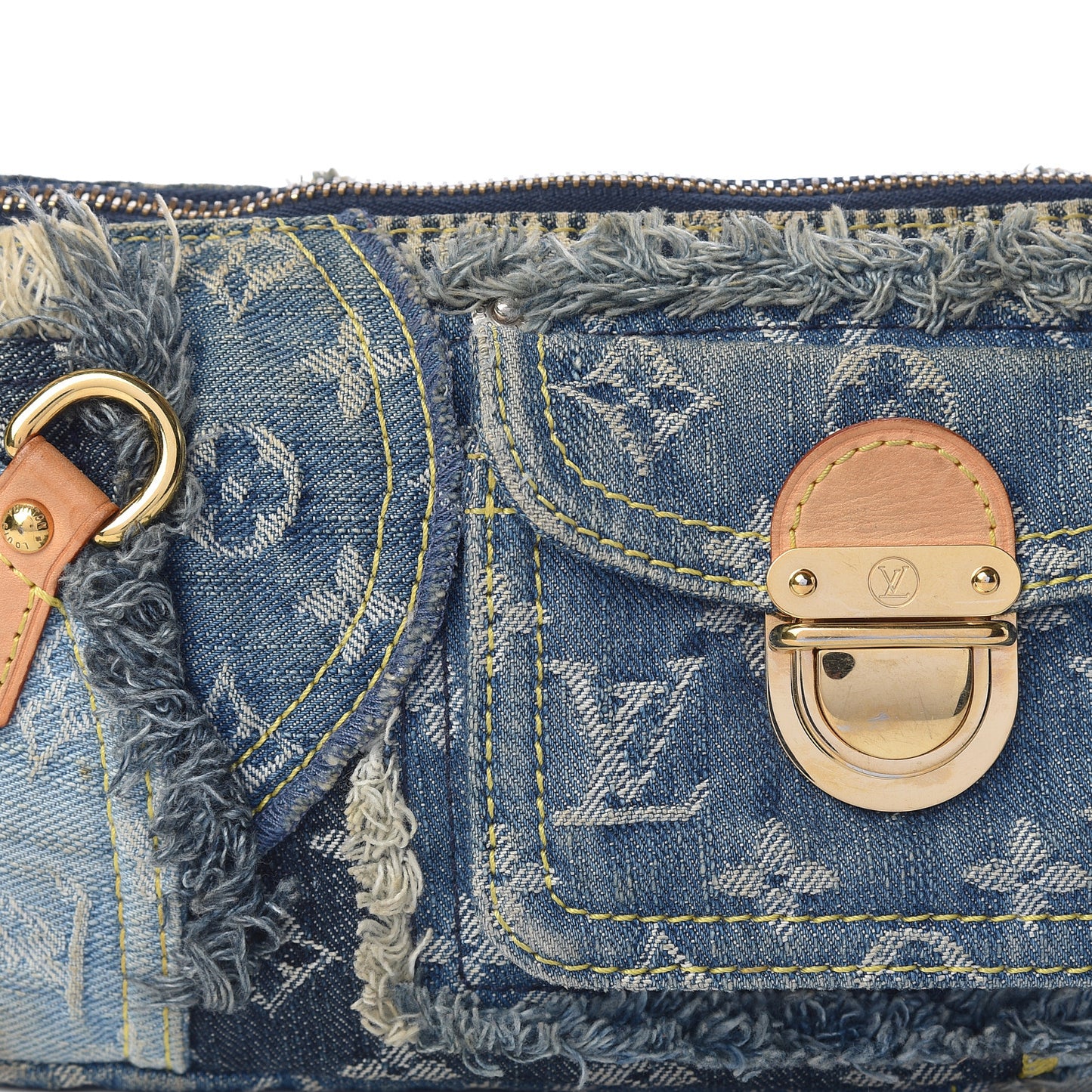 Denim Patchwork Pouchy Blue
