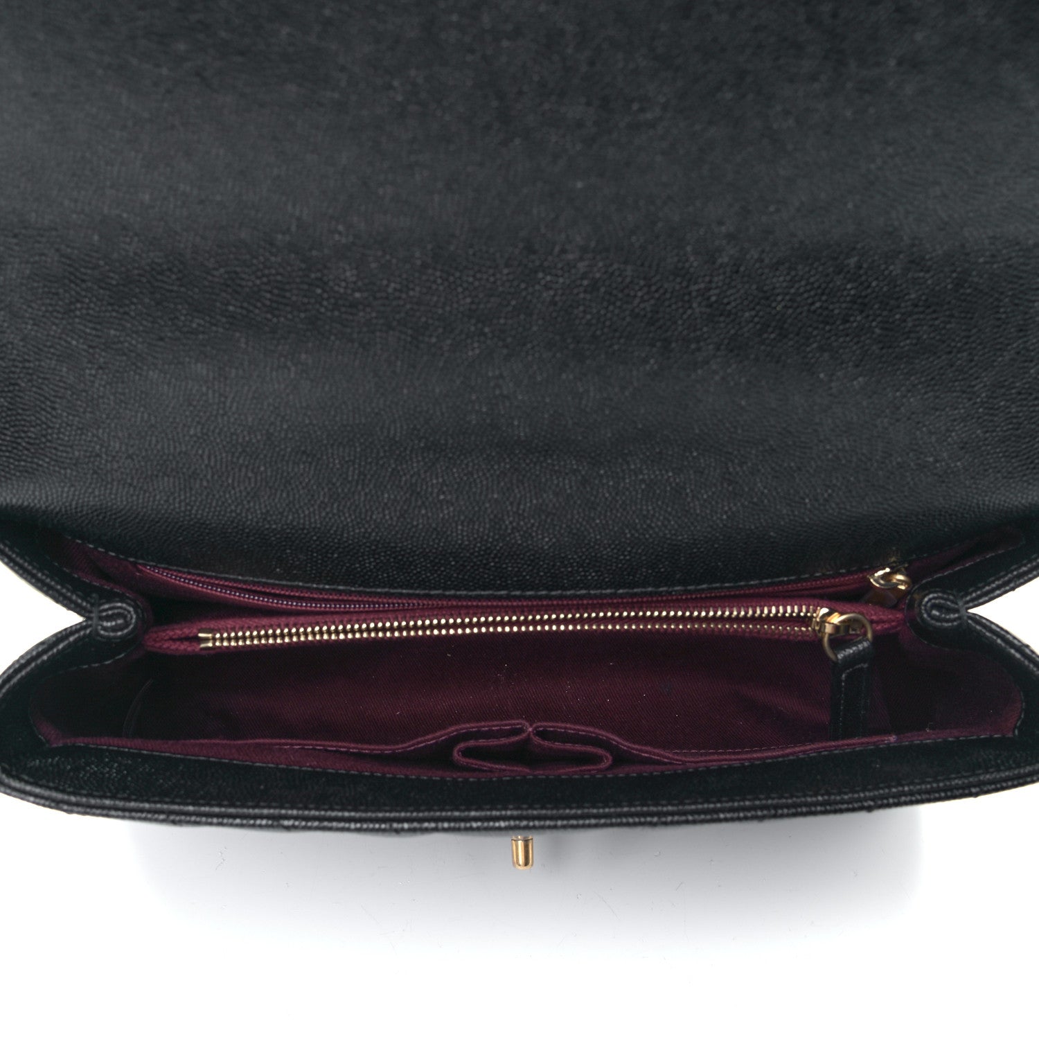Chanel Caviar Chevron Quilted Small Coco Handle Flap Black 4 of 5
