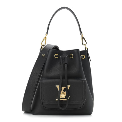 Louis Vuitton Calfskin Lockme Bucket MM Black 1 of 10