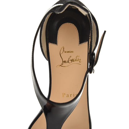 Christian Louboutin Patent Suede Athena Flat T-Strap Sandals 40 Version Black 6 of 8
