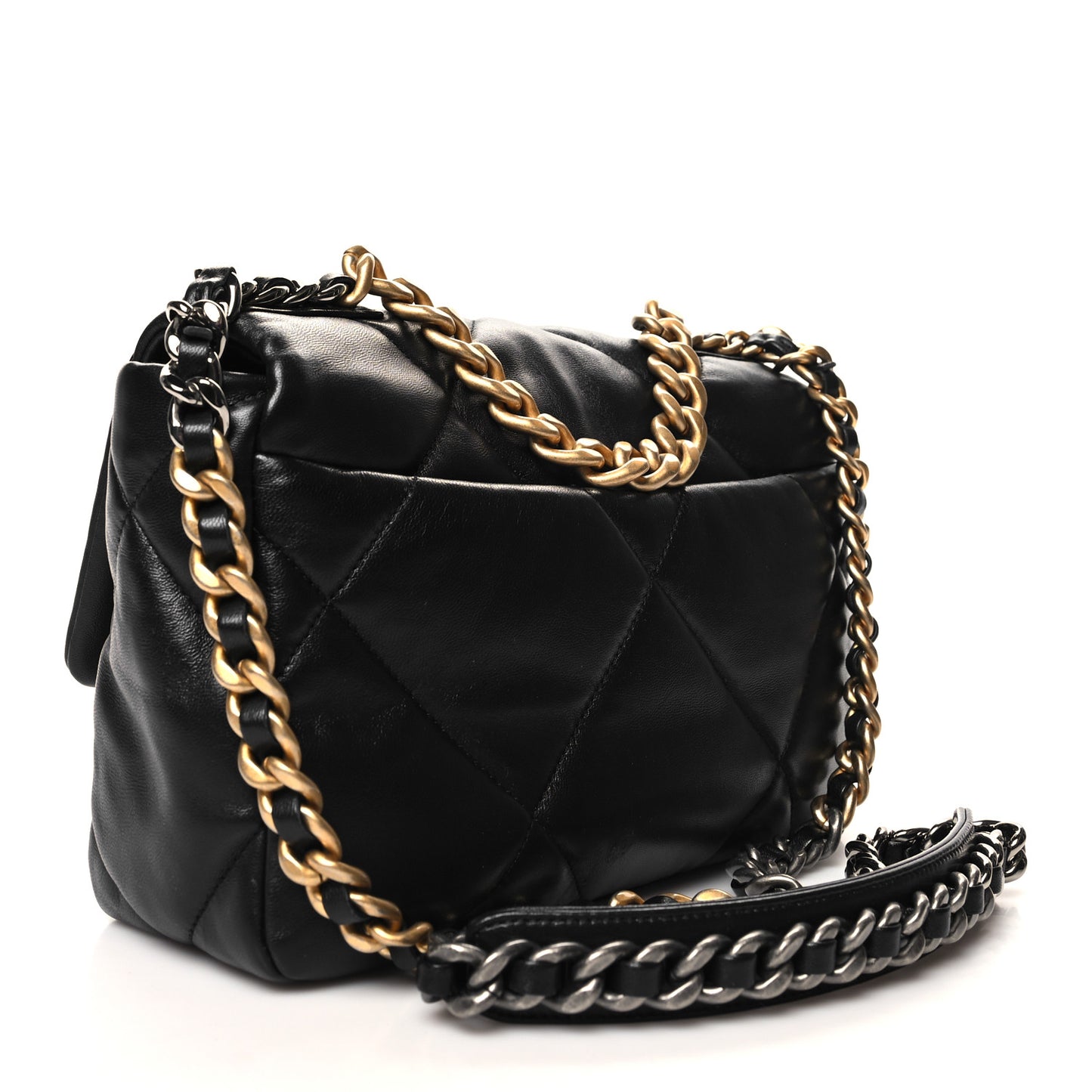 Lambskin Quilted Medium Chanel 19 Flap Black