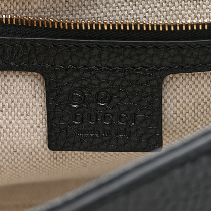 Gucci Pebbled Calfskin Medium Soho Flap Crossbody Black Black 6 of 10